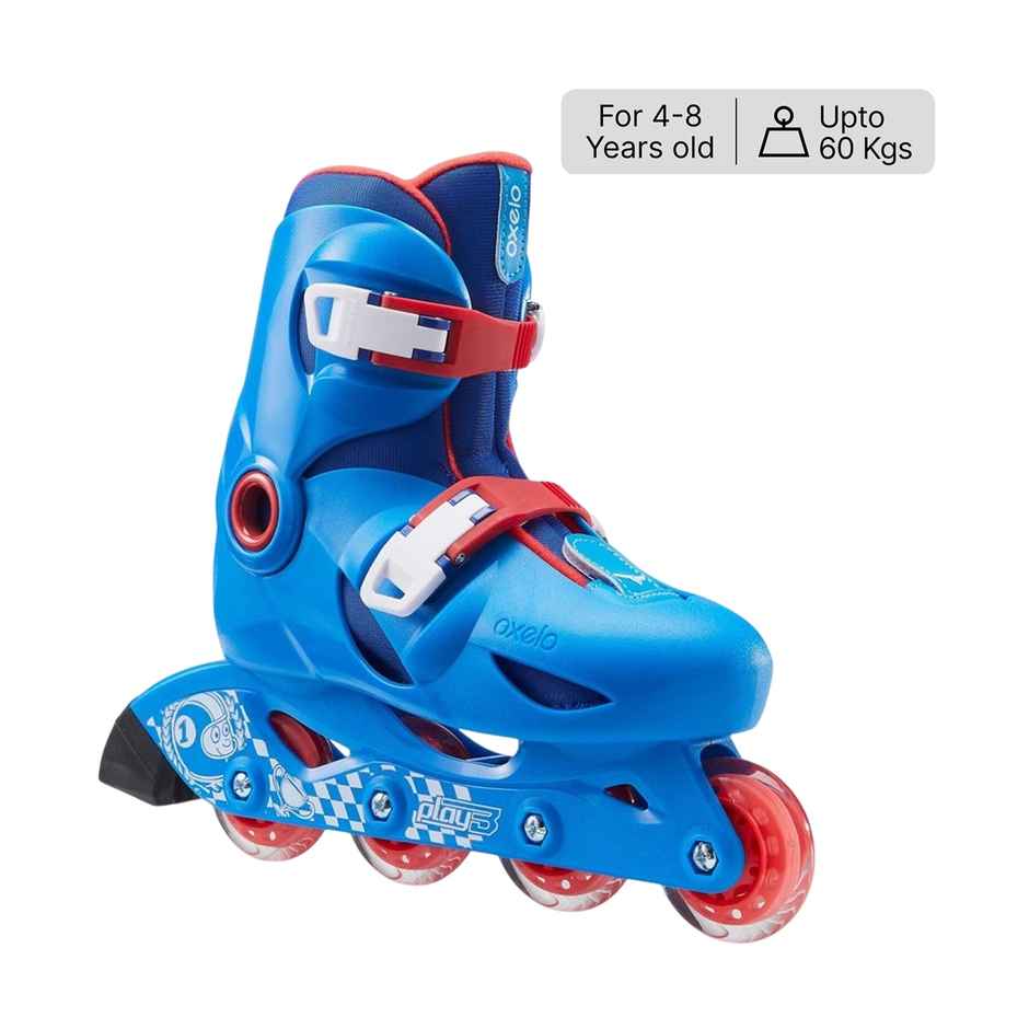 Decathlon | Oxelo Kids Skating Shoes Inline Size Adjustable | Blue - UK13C - UK1.5