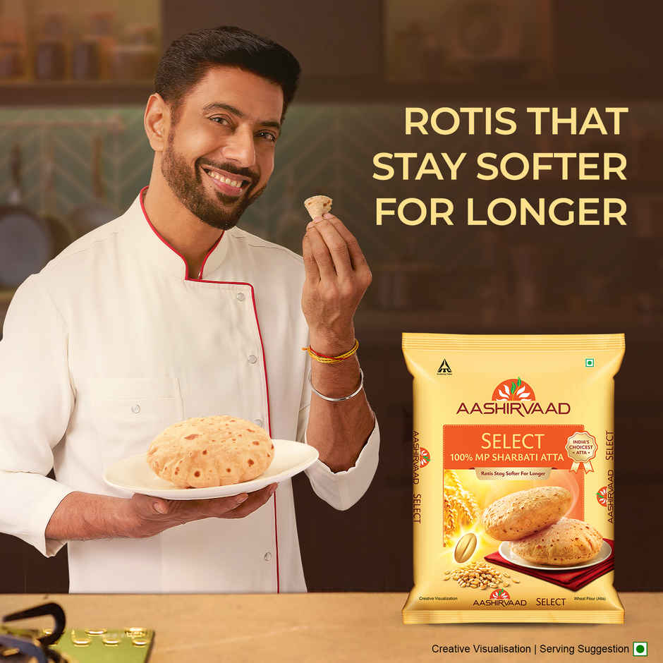 Aashirvaad Select | Pure MP Sharbati Wheat Atta for Soft Makhmali Rotis