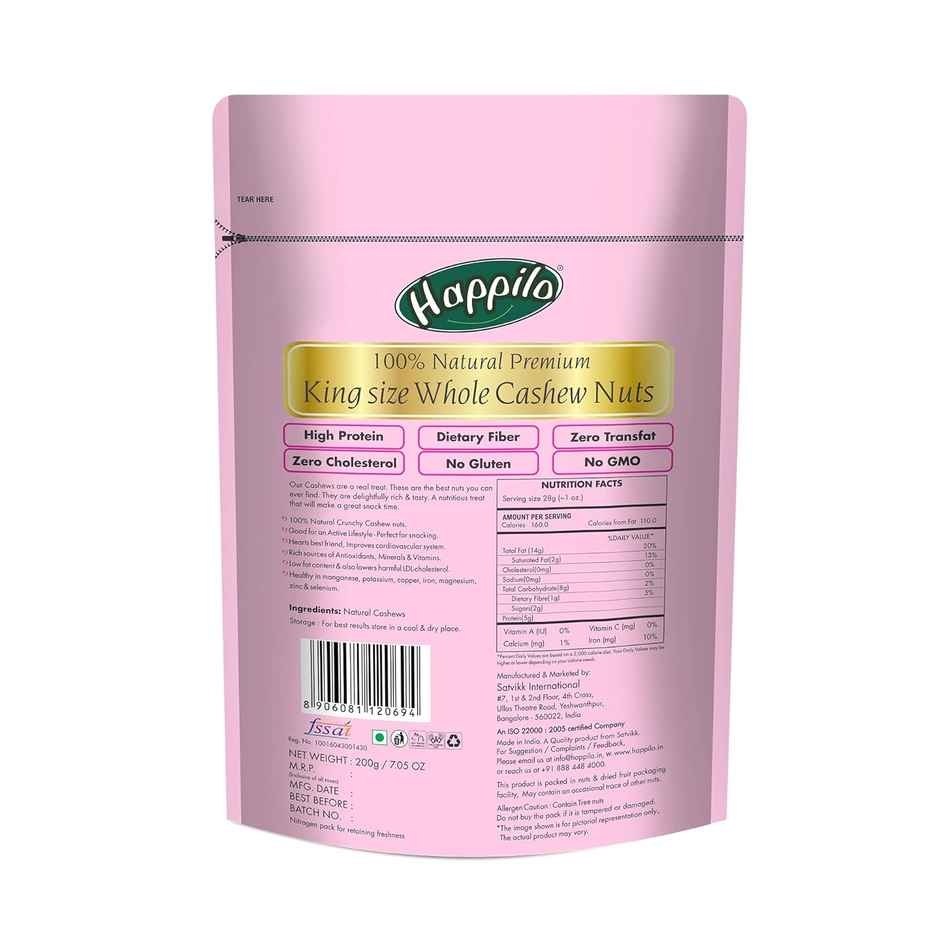Happilo Premium King Size Whole Cashew Nuts