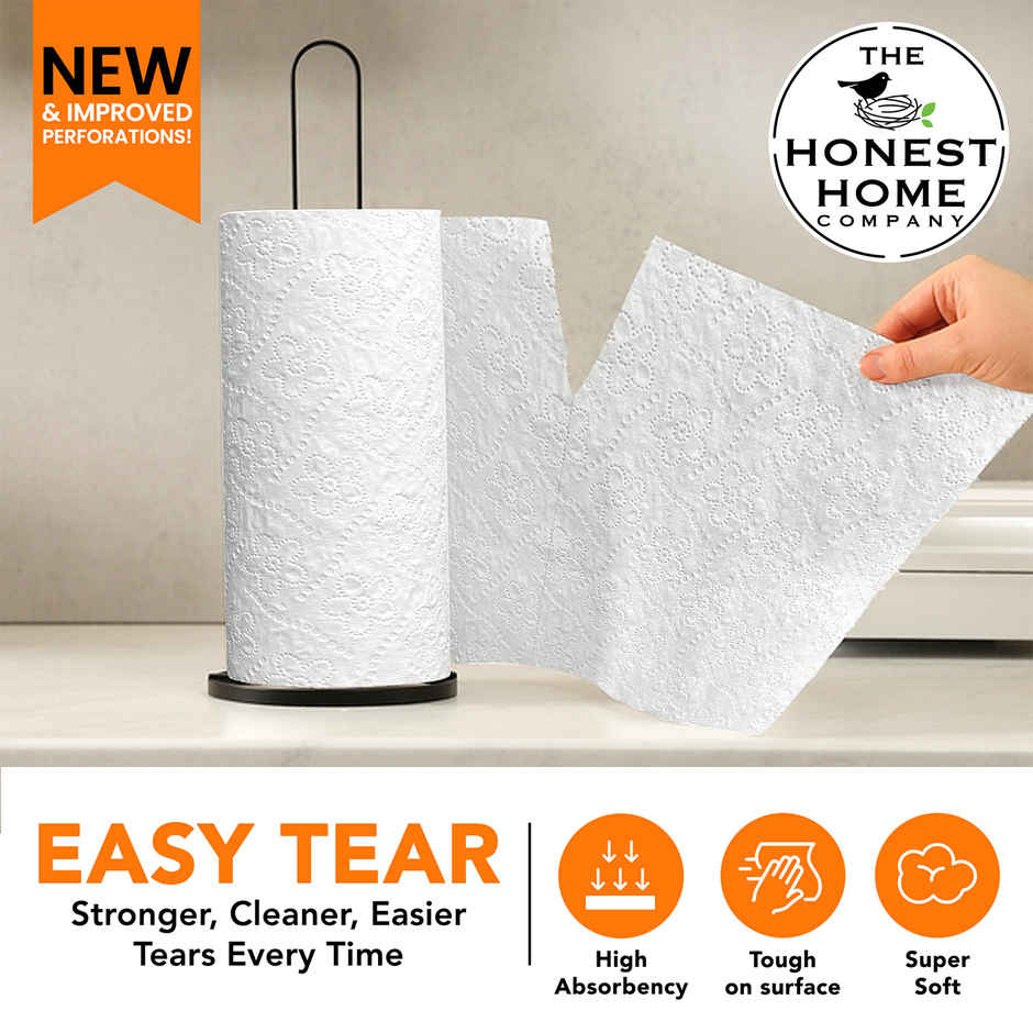 The Honest Home Company Kitchen Towel Roll (2 Ply) | 60 Pulls Per Role