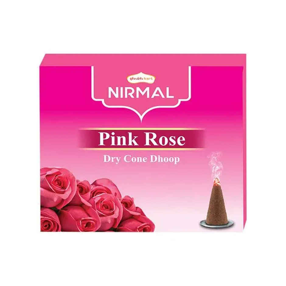 Nirmal Pink Rose - Dry Dhoop Cone | Shubhkart