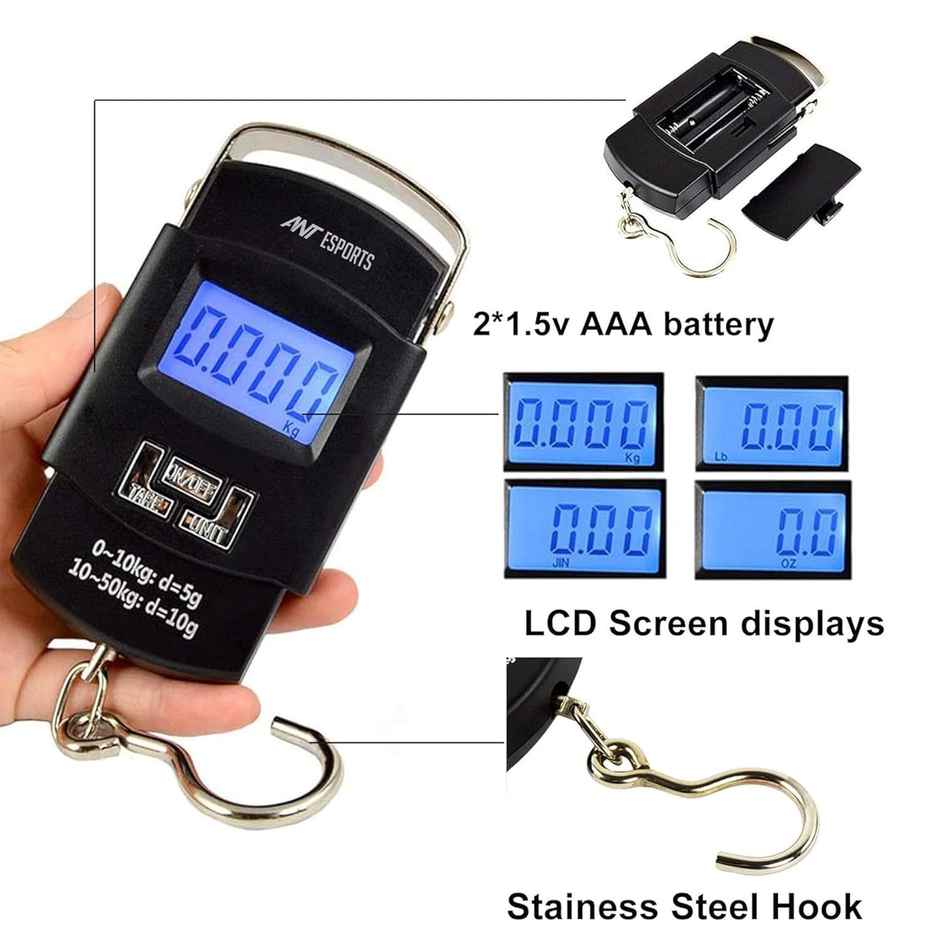Ant Aels010 Portable Digital Luggage Weighing Scale | Black - 1 Unit