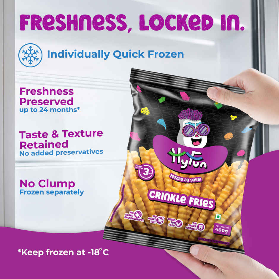 HyFun Crinkle French Fries, Crunchy & Air Fryer Friendly | Frozen