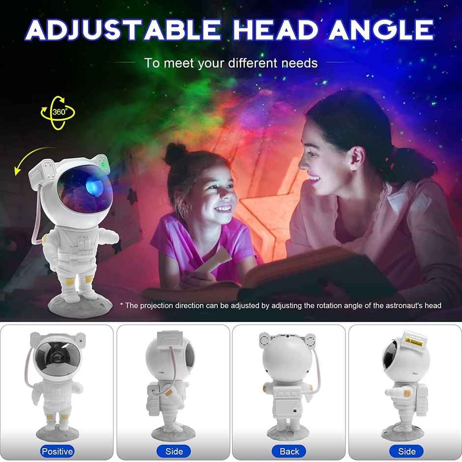 Kidara Astronaut Galaxy Projector Pro | Star Night Lamp For Kids | For Age 3+ | Pearl White