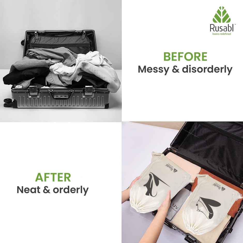 Rusabl Cotton Shoe Bag - White