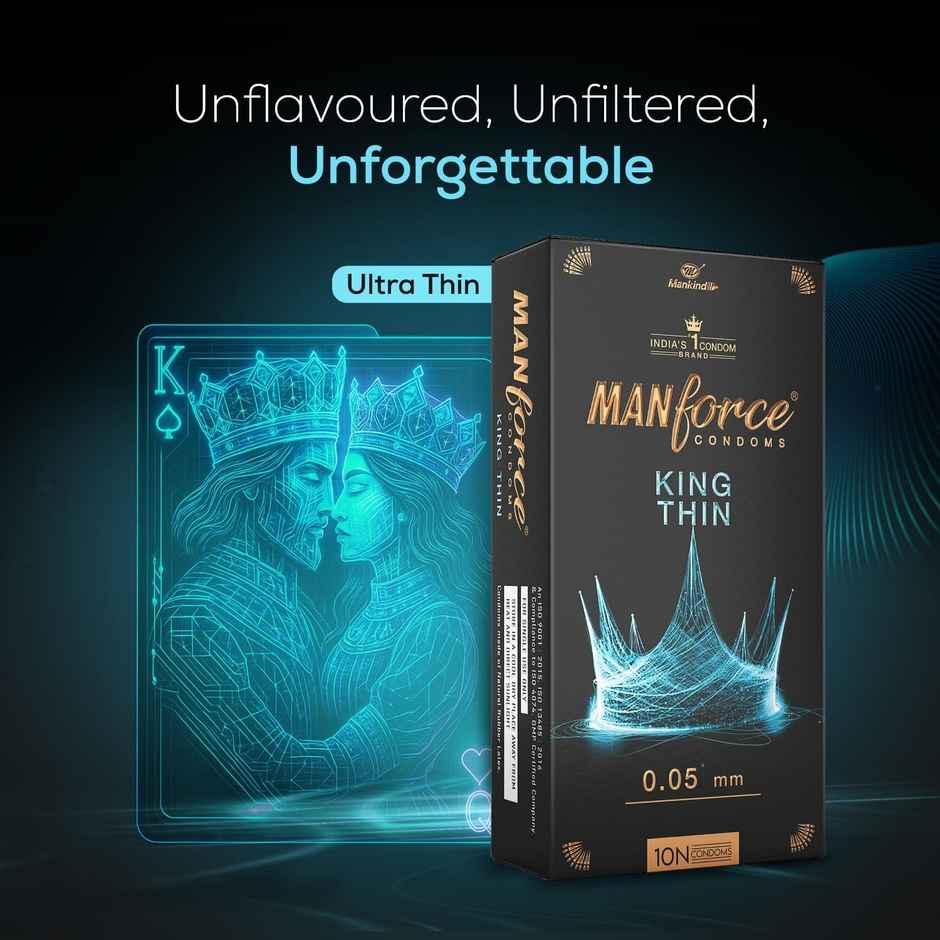Manforce King Thin | Ultra Thin Condom For Natural Feel (1pc) & Manforce Xtra Passion Climax Delay Ultra Thin Condom (1pc) Combo