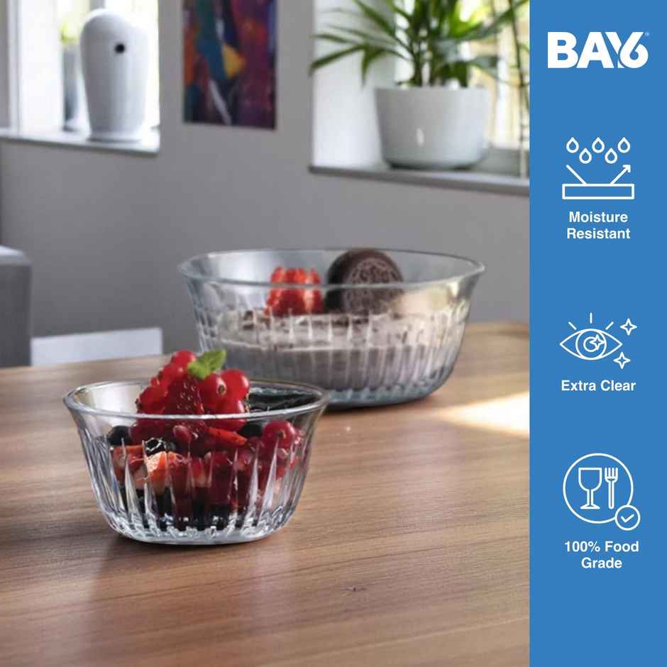 BAY6 Imported Glass Bowl Set - 175 ml - (6pc)