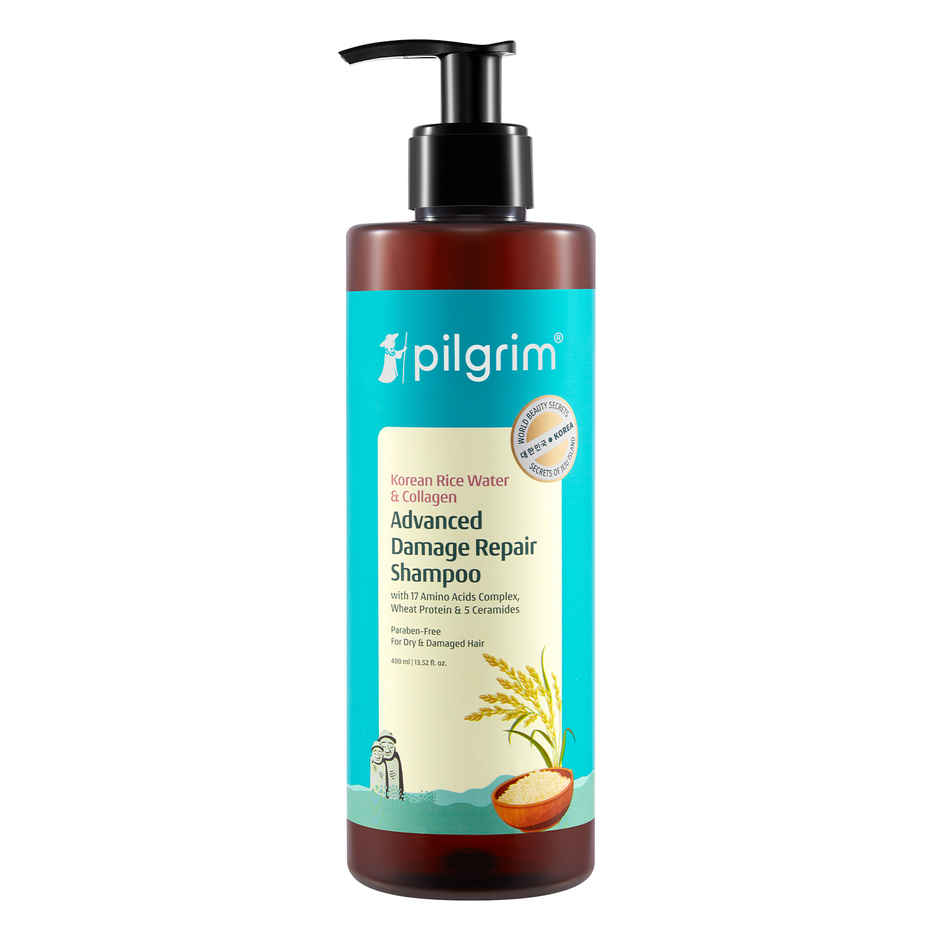 Pilgrim Korean Rice Water & Collagen Advanced Repair Shampoo for Damaged Hair