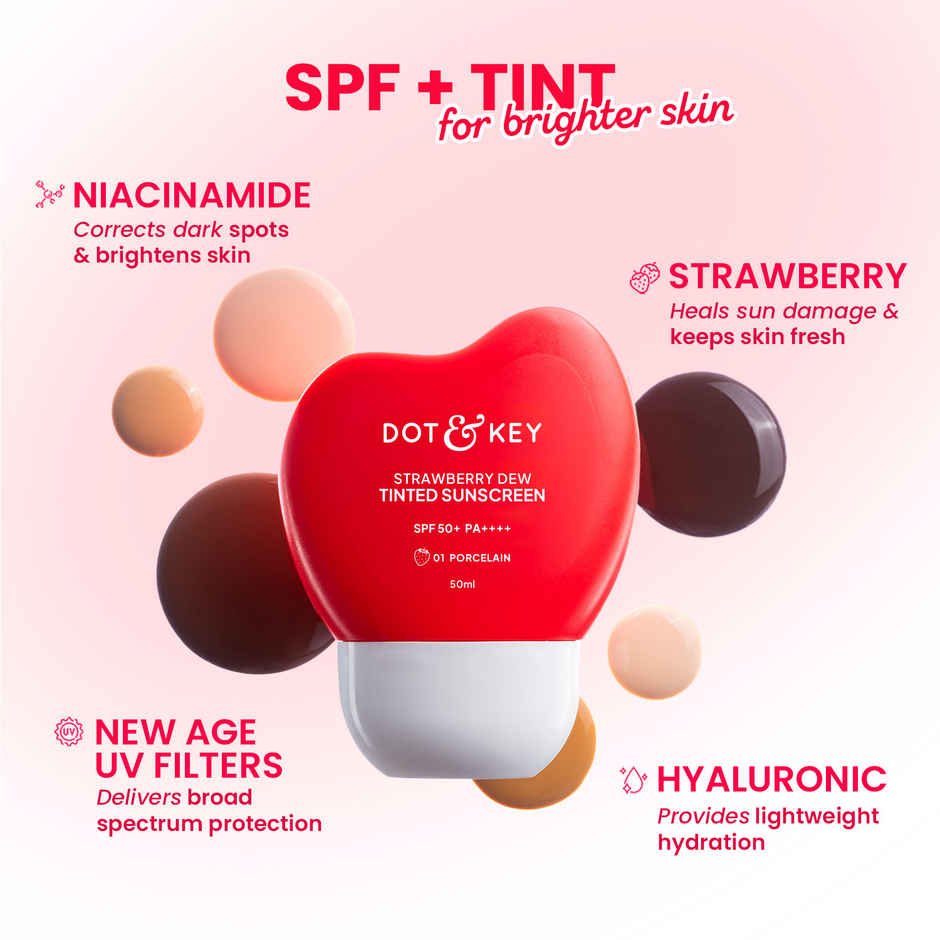 Dot & Key Strawberry Dew Tinted Sunscreen Spf 50+ Pa++++ - 02 Warm Ivory