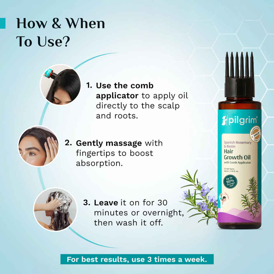 PIlgrim Spanish Rosemary & Biotin Hair Growth Oil Reduces Hair Fall & Boosts Hair Growth