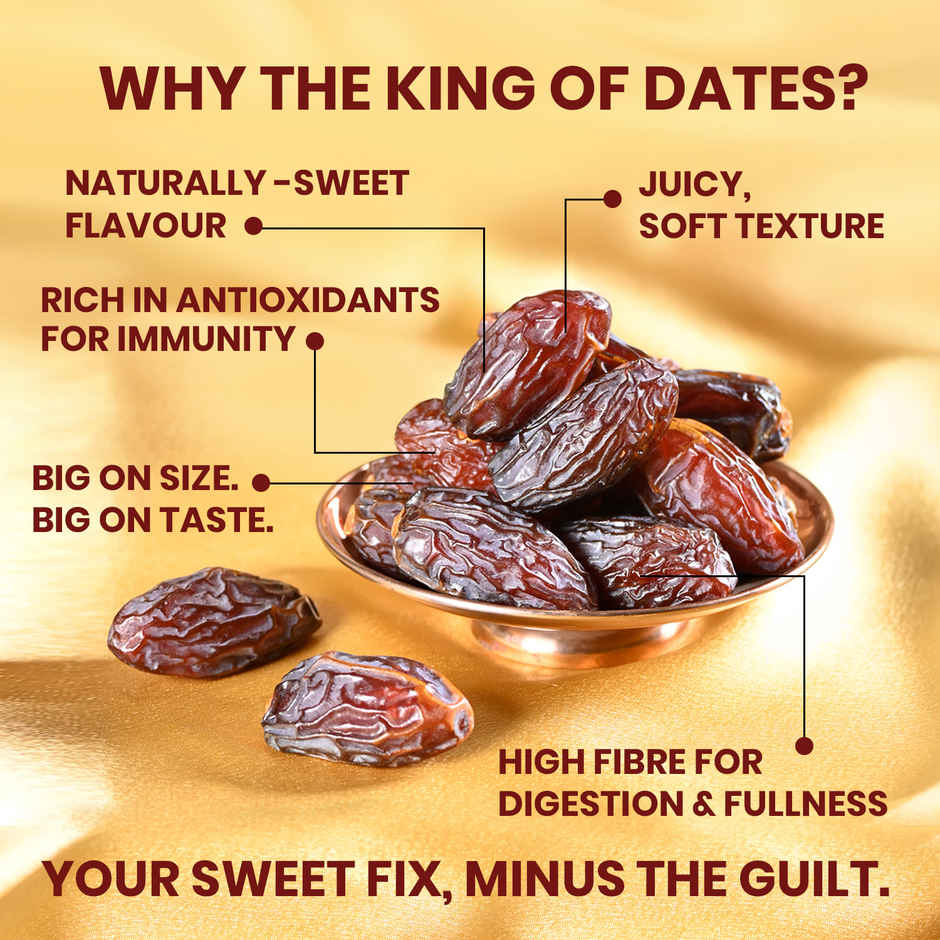 Nutty Gritties Jumbo Medjool Dates | High Fibre | Rich Caramel Taste