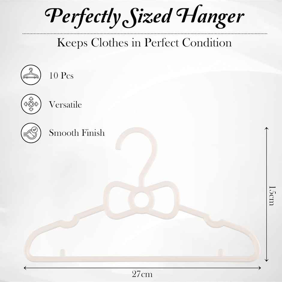 Kuber Industries 15 Pcs Small Baby Hangers for Clothes Hanging for Wardrobe | White