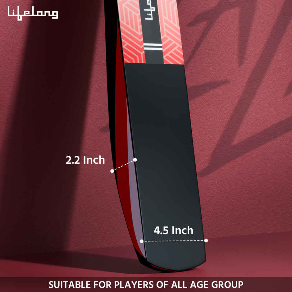 Lifelong 15+ years Plastic Cricket Bat 34 Inch | Black & Red