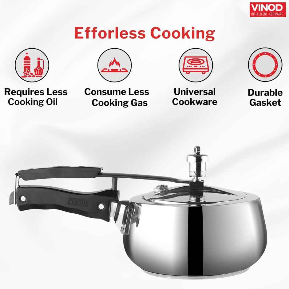 Vinod Handi Shape Inner Lid Europa Pressure Cooker - 1.5 L