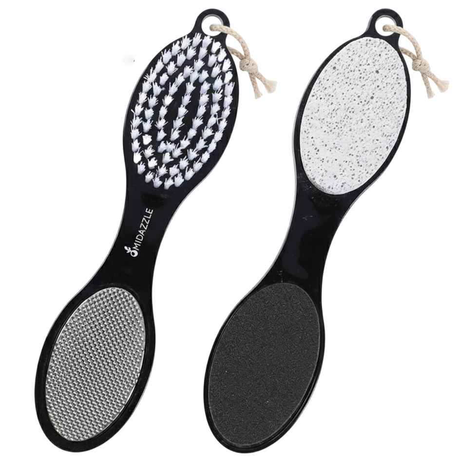 Midazzle 4in1 Foot Filer Pedicure Brush, Pumice Stone, Scrubber | Assorted | MIFF5202