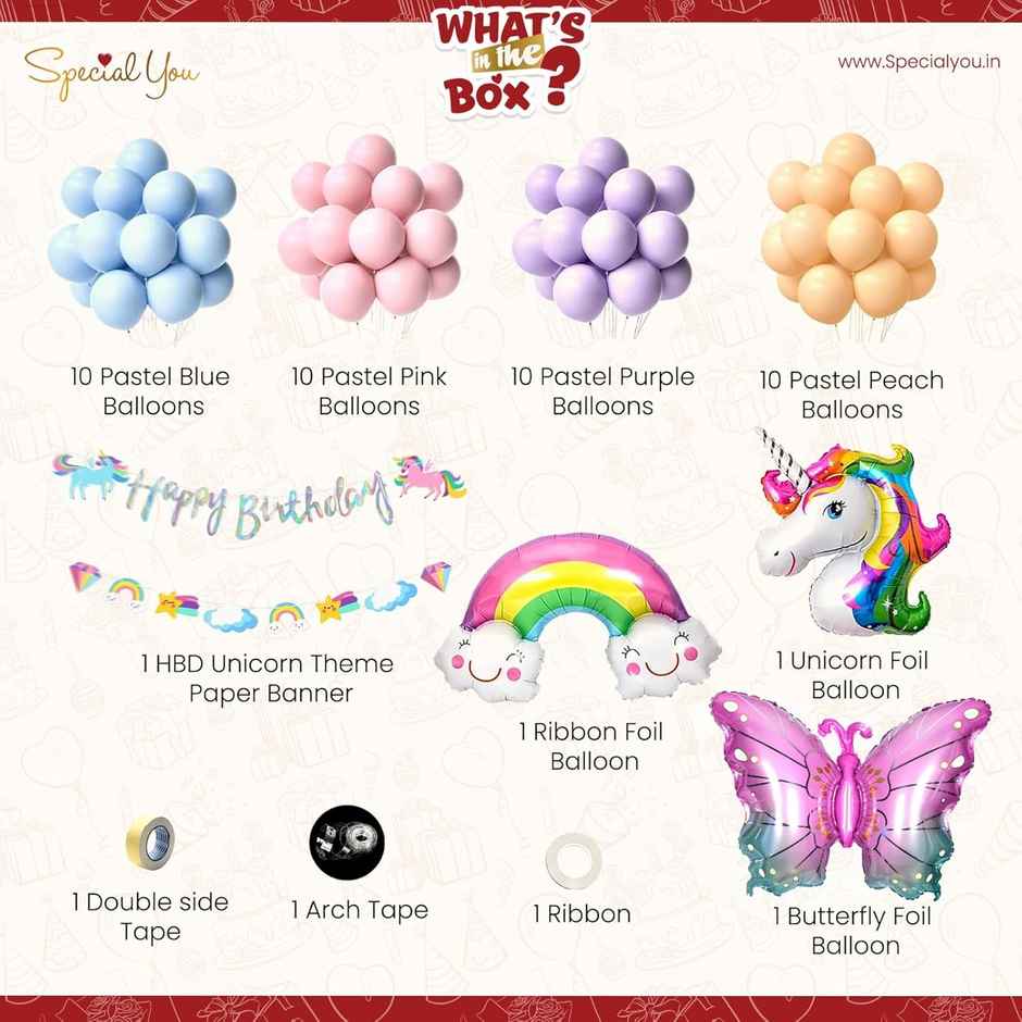 Unicorn Theme Birthday Decor With Foil Balloon | By Special You