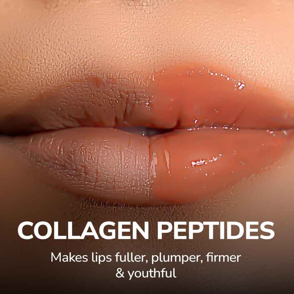 Mila Beaute Peptide Infused Lip Gloss | Hyaluronic Acid & Vitamin E | Non-Sticky | Peach Sharbat