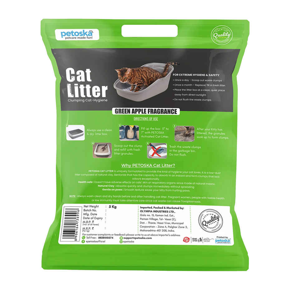 Petoska Bentonite Cat Litter | Green Apple Fragrance Combo