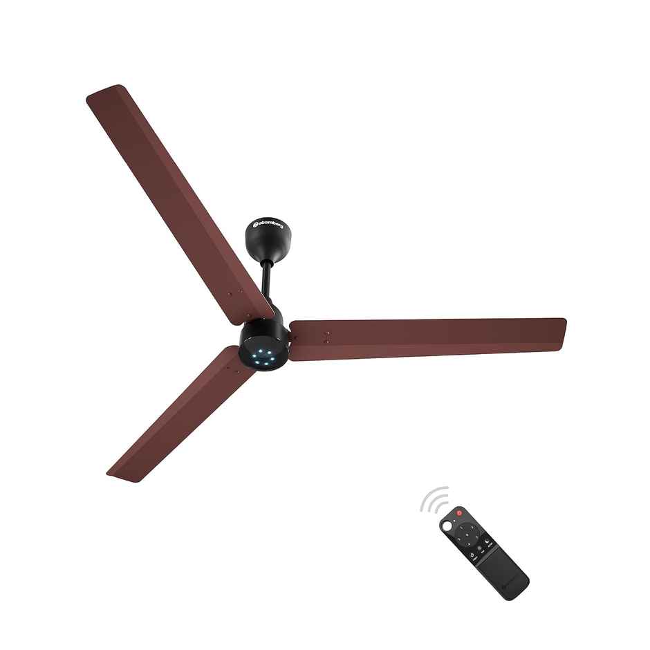 Atomberg Renesa BLDC Ceiling Fan,1400mm,Remote Control,BEE 5 Star,LED Indicators,Brown & Black