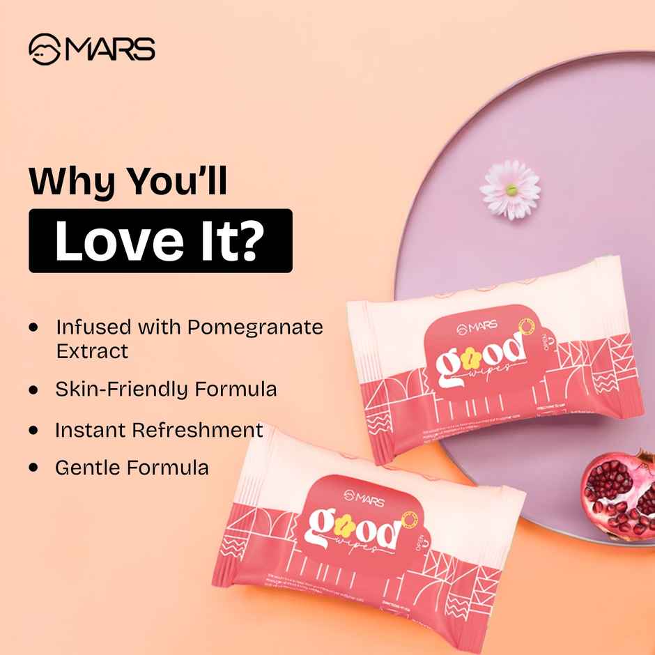 MARS Cosmetics Good pH Balance Refreshing Wipes | 10 Wipes | Pink