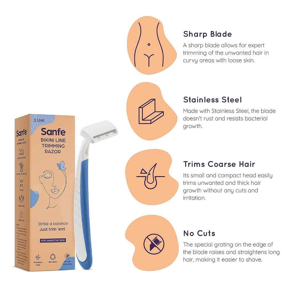 Sanfe Trimming & Hair Removal Body Razor For Women Painless Hair Removal With Stainless Steel Blade