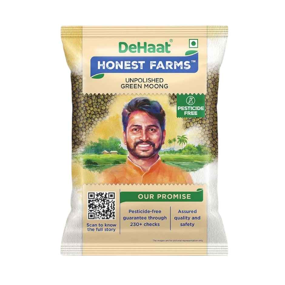 Dehaat Honest Farms Unpolished Green Moong Dal Whole