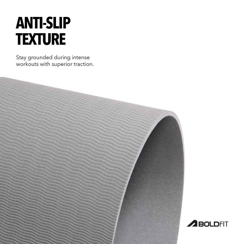 Boldfit EVA Yoga Mat Anti Slip Exercise Mat | For Gym & Home | Grey | 5 mm