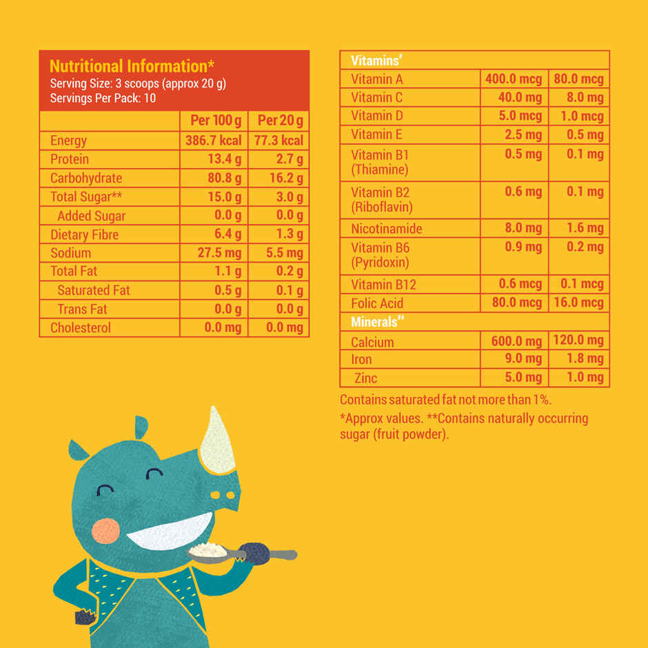 Slurrp Farm Mango, Ragi and Rice Cereal with Milk and No Added Sugar