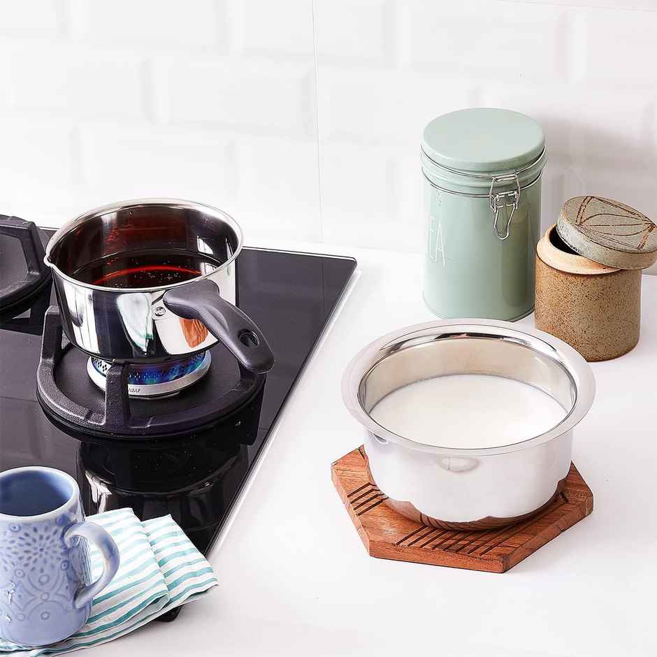 Jensons Stainless Steel Cookware Set | Saucepan & Tope 1.1 Litre