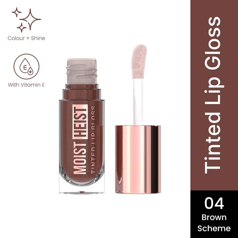 Swiss Beauty Moist Heist Tinted Lip Gloss Color & Shine, Non-Sticky With Vitamin E -4 Brown Scheme