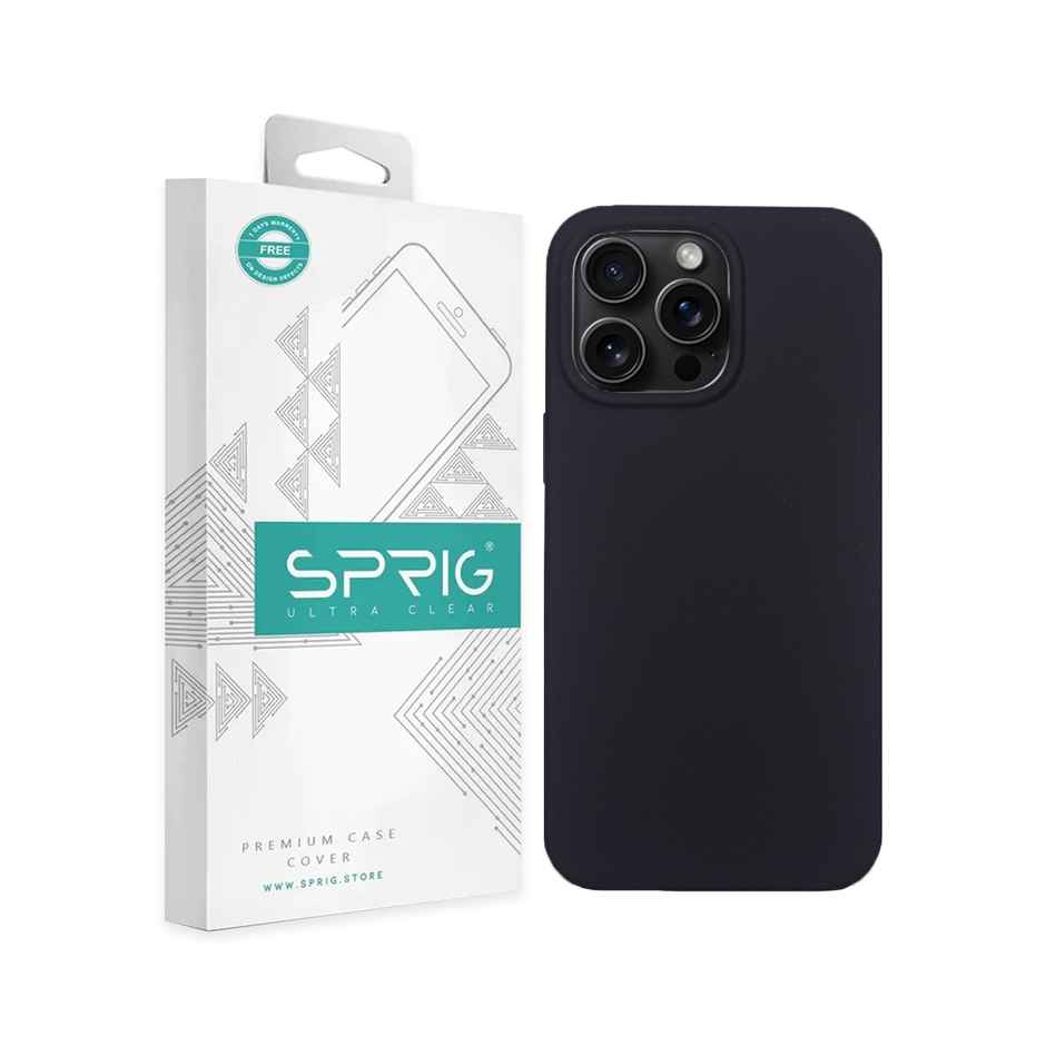 Sprig Premium Back Cover for Apple Iphone 14 Pro Max Liquid Silicone Shock Proof | Black | MagSafe Compatible