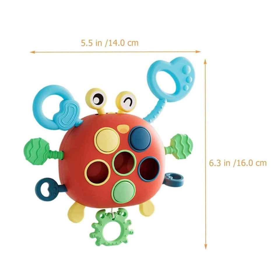 Kidology Crab Baby Pull String Montessori Toys for 6 Months, Sensory Toys for Toddlers,1 2 Year