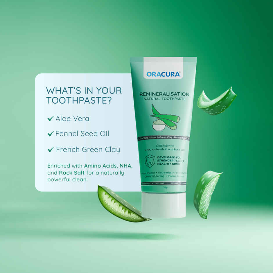 Oracura Remineralisation Natural Toothpaste Aloe Vera Combo