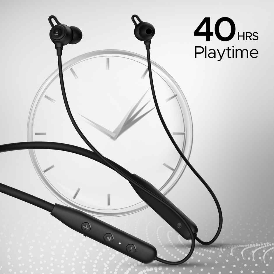 boAt Rockerz 109 BT Neckband with 40H Playtime, ENx Technology, BTv5.3 & BEAST Mode - Active Black