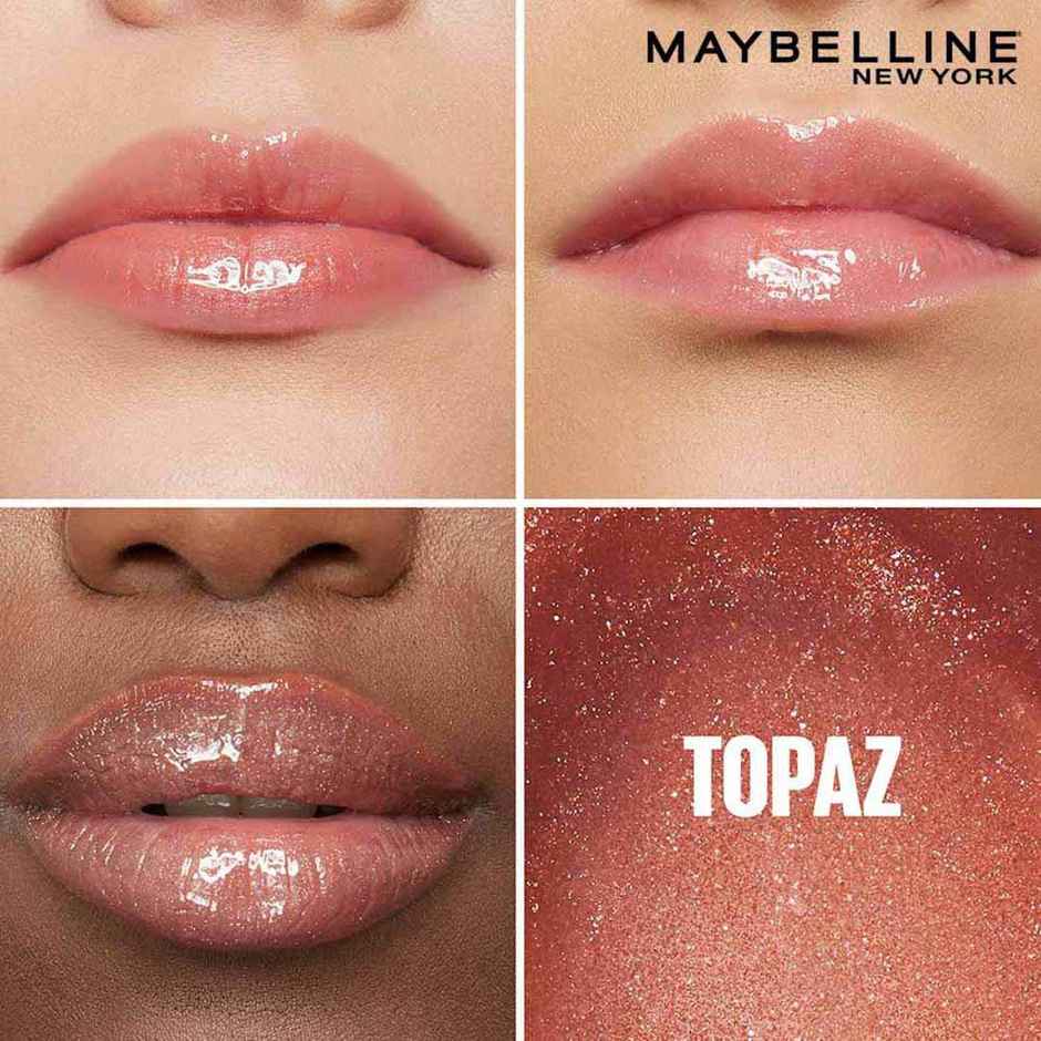 Maybelline New York Lifter Gloss - Topaz, Tinted Lip Gloss With Hyaluronic Acid, Long-lasting