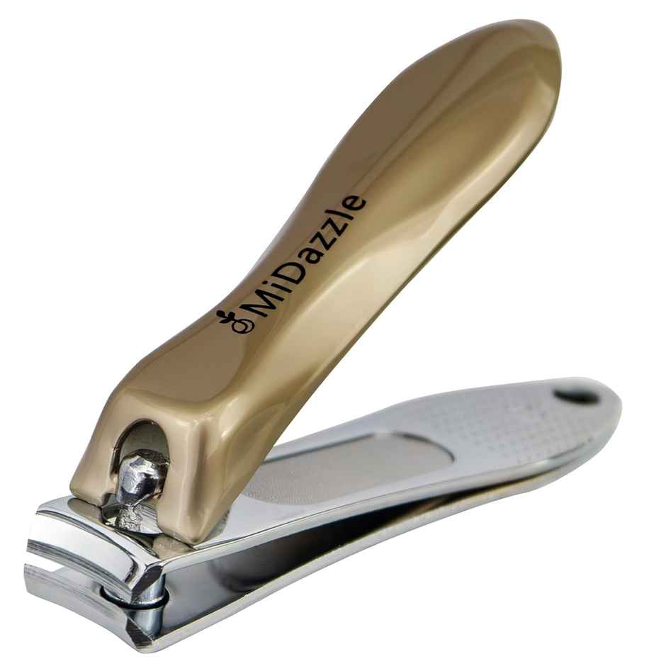 Midazzle Curve Nail Clipper, Fingernail and Toenail Cutter | Elegant Gold | MINA3708