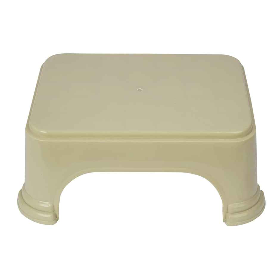 Kuber Industries Plastic Disney Team Square Bathroom Stool|P6|Beige