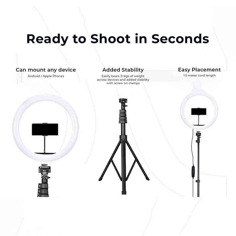 Bestor 10 Inch LED Ring Light with 7 Feet Tripod Stand and Mobile Holder