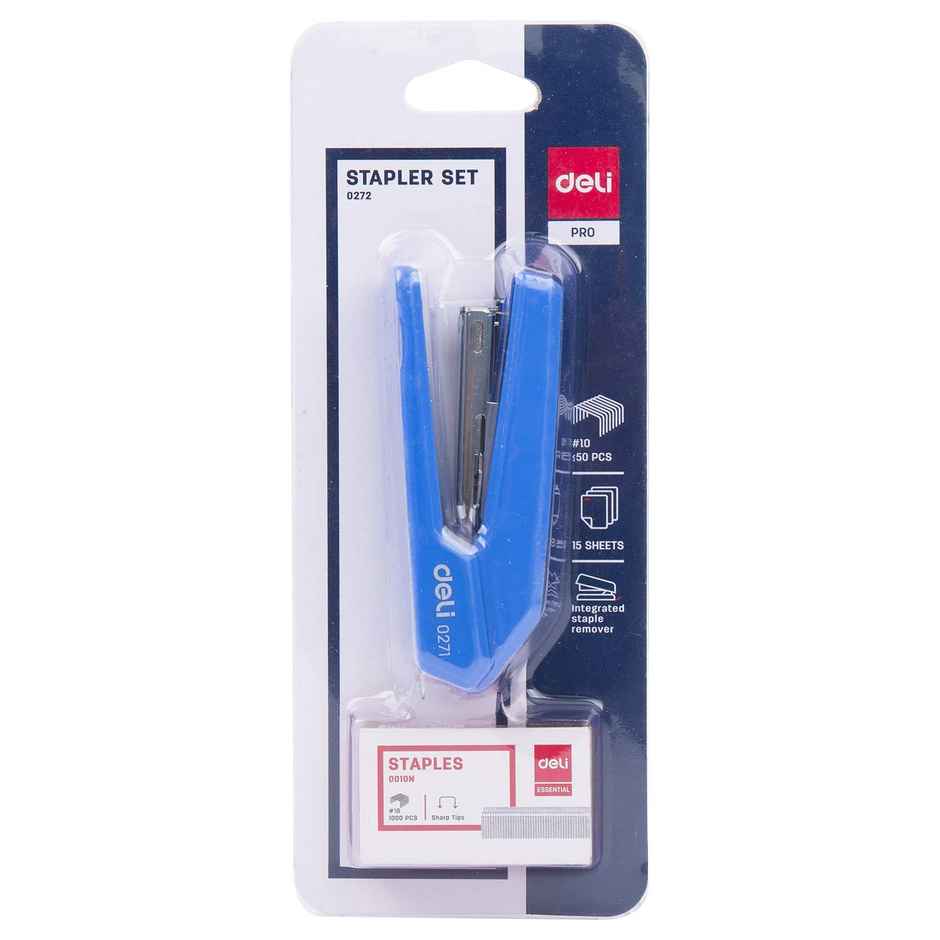 Deli Stapler, 15 Sheets, Plastic Cover, Metal Base - Assorted