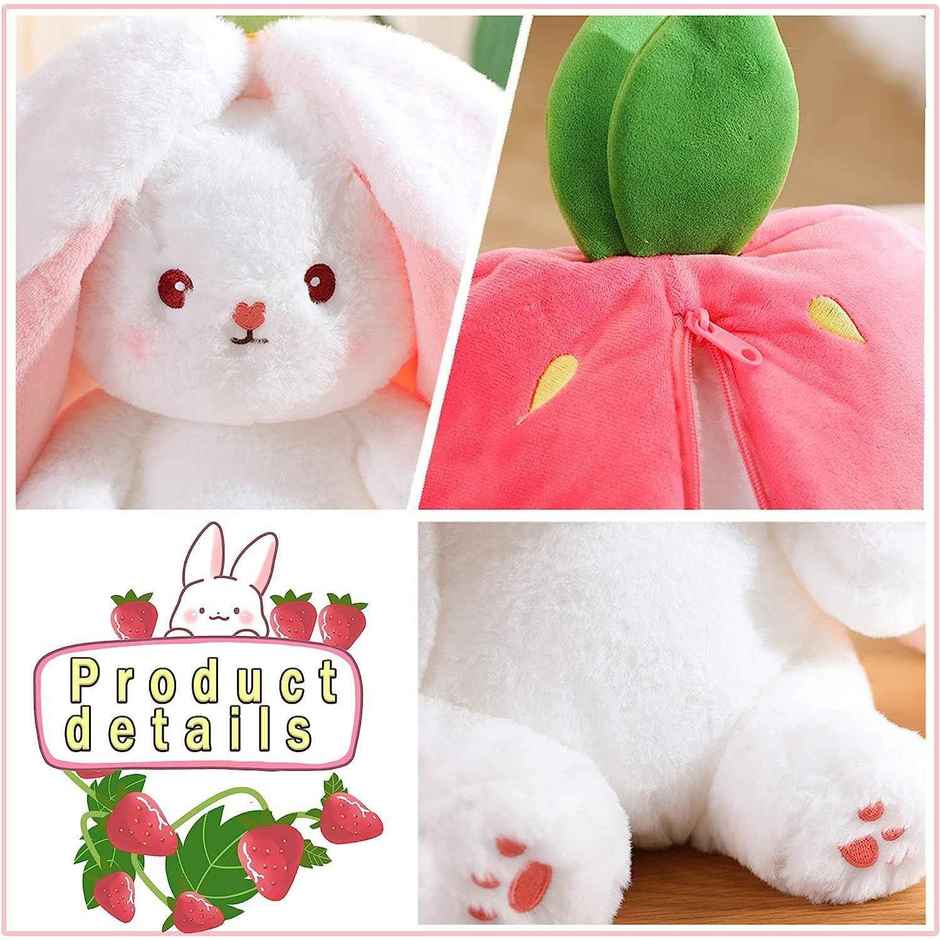 Kidology Plush Toy Pillow, Reversible Bunny, Cute Rabbit Sofa Pillow, Easter Bunny Stuffed Animal