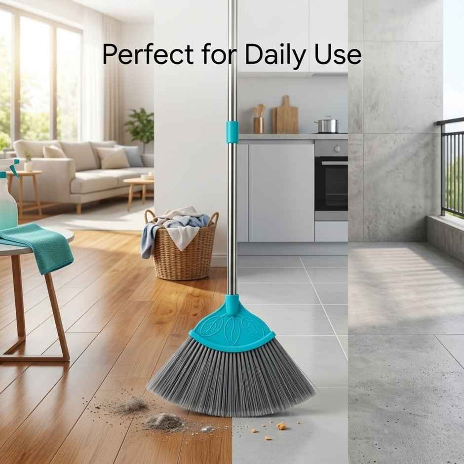 Proclean V-Fan Brush | Zala Broom | With SS Telescopic Handle | 5 Feet