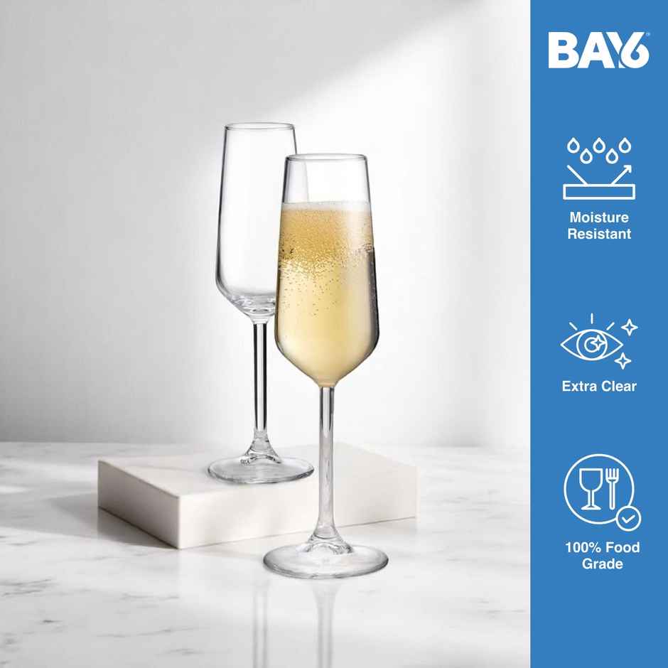 BAY6 Imported Champagne Glass Set - 195 ml - (2pc)