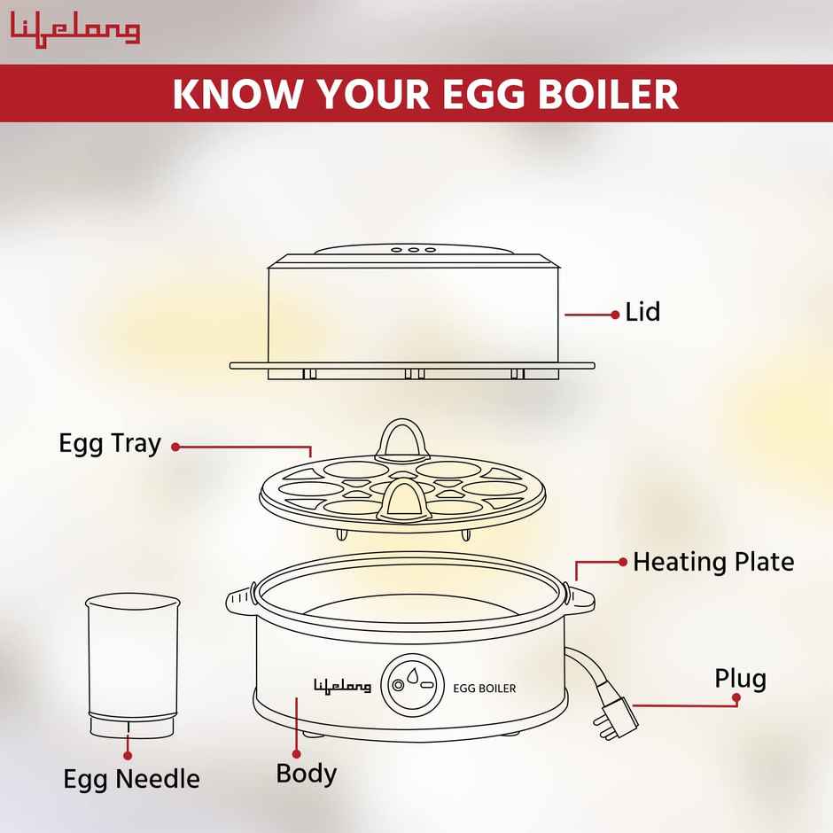 Lifelong 360 W Egg Boiler - 7 Eggs | Automatic Turn-Off