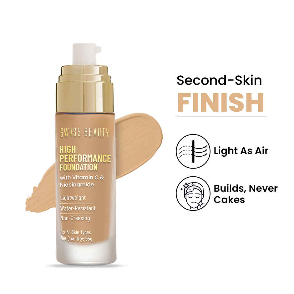 Swiss Beauty High Performance Foundation With Vitamin C & Niacinamide - 07 Natural Buff
