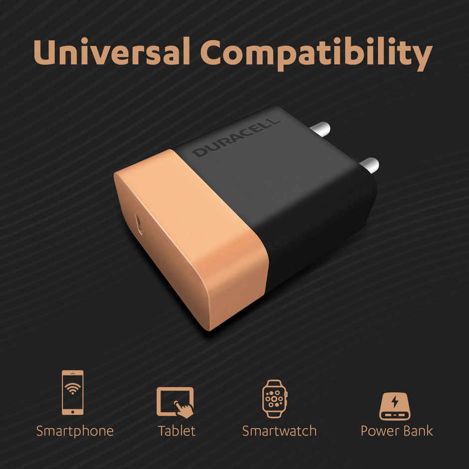 Duracell 20W Fast Wall Charger Adapter, 1 USB C, Fast Charging