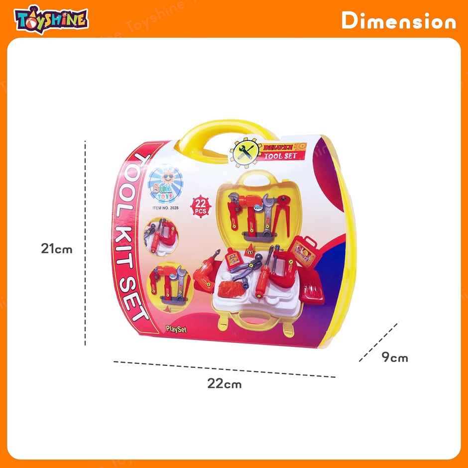 Toyshine Diy Portable Tool Set Toy With Briefcase, Accessories