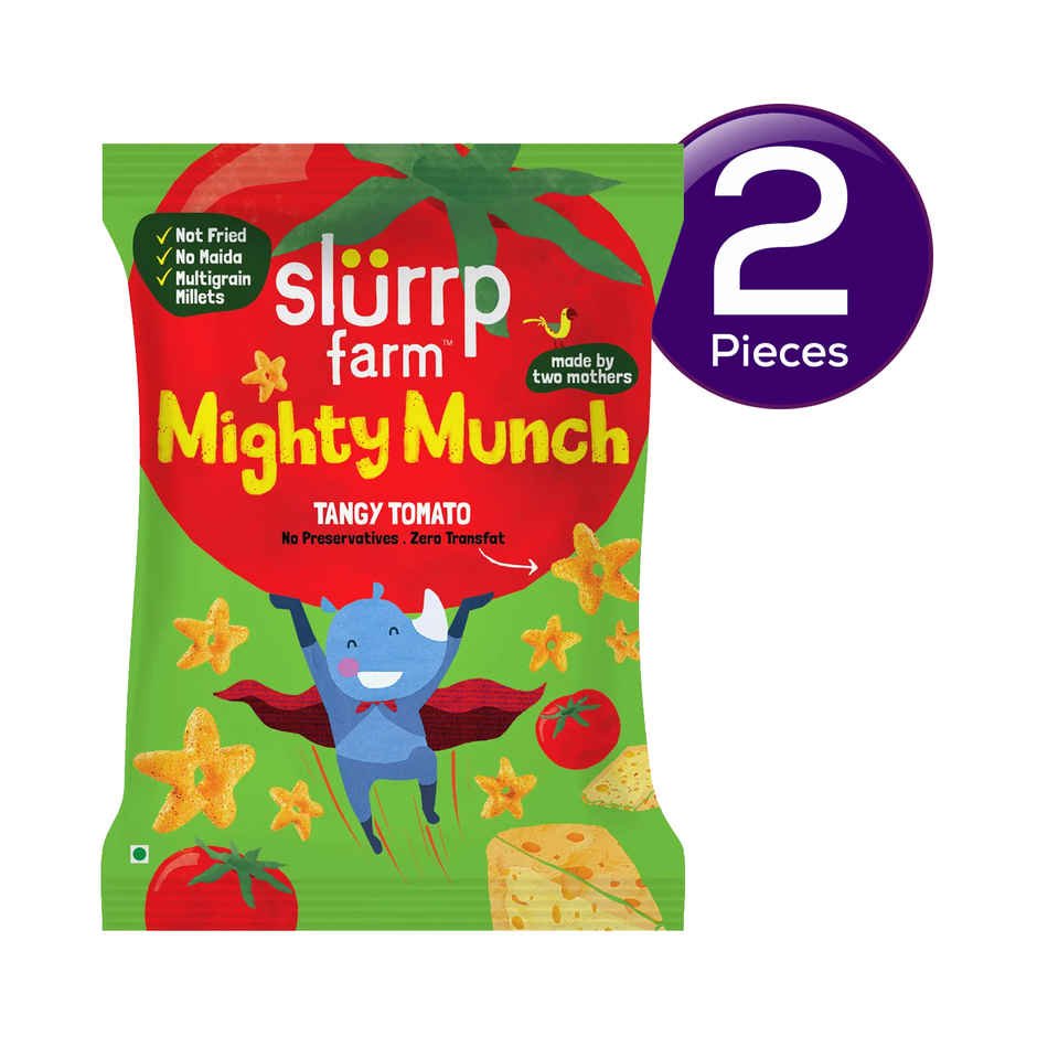 Slurrp Farm Healthy Snacks for Kids, Mighty Puff Cheese & Herbs, Not Fried, No Maida Combo