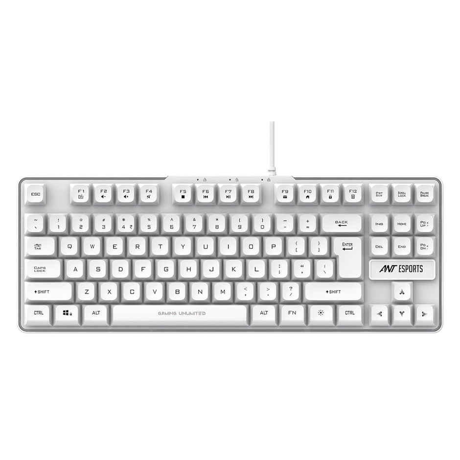 Ant Esports Mk700 V2 Membrane Tkl Wired,Waterproof Keyboard,Design And Work Mercury White
