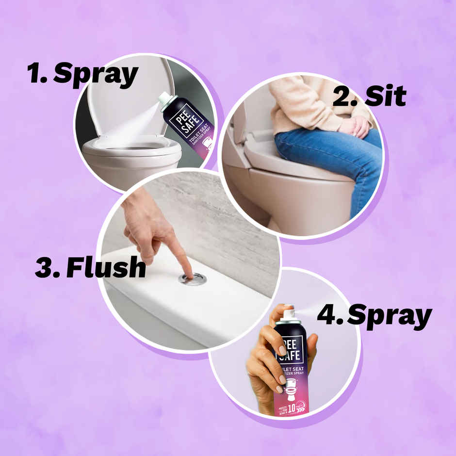 Pee Safe Toilet Seat Sanitizer Spray Floral