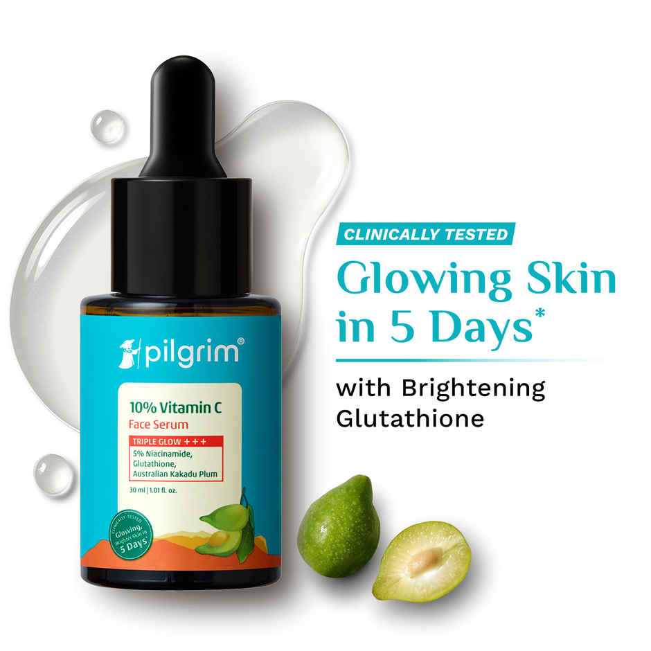 Pilgrim 10% Vitamin C Face Serum with 5% Niacinamide Reduces Dark Spots & Evens Skin Tone